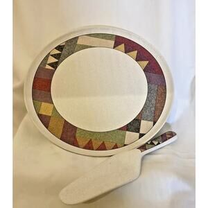 Studio Nova Palm Desert Cake Plate & Server 12.5” Y2216 Southwestern Geometric